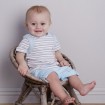 DB1839 davebella baby deer striped clothing sets 