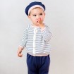 DB604 dave bella baby striped clothing set