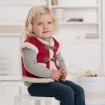 DB1289 davebella baby girl red waistcoat