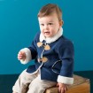 DB820 davebella baby turn-down collar overcoat
