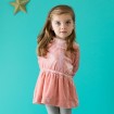 DB686 davebella baby printed long-sleeved dress