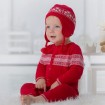 DB1159 davebella baby red hat kids earflap