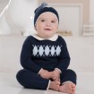 DB1833 davebella baby knitted romper