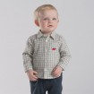 DB2176 davebella baby grid printed shirts 