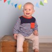 DB1829 davebella baby striped T-shirt