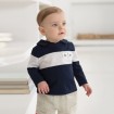 DB930 baby striped turn-down collar T-shirt